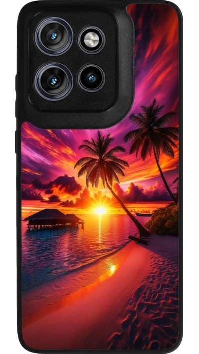 Motorola Moto S50 Case Hülle - Silikon schwarz Malediven Abenddämmerung Glückseligkeit