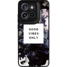 Coque Motorola Moto S50 - Silicone rigide noir Marble Good Vibes Only