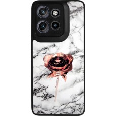 Motorola Moto S50 Case Hülle - Silikon schwarz Marble Rose Gold