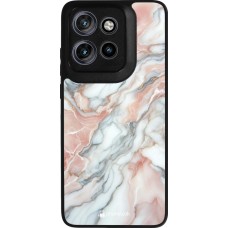 Motorola Moto S50 Case Hülle - Silikon schwarz Rosa Leuchtender Marmor