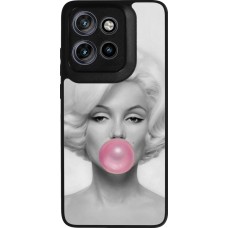 Coque Motorola Moto S50 - Silicone rigide noir Marilyn Bubble