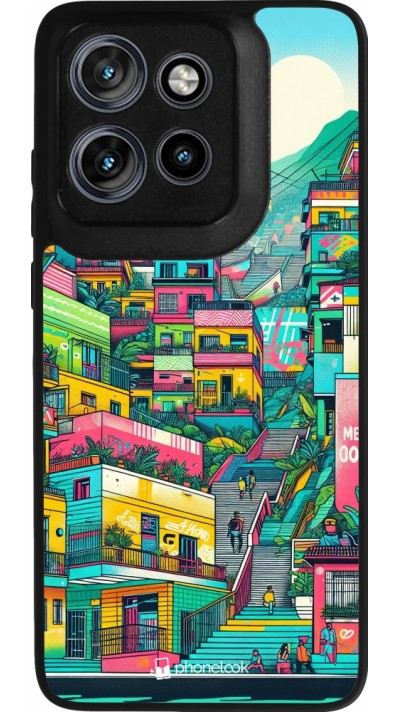 Motorola Moto S50 Case Hülle - Silikon schwarz Medellin Comuna 13 Kunst