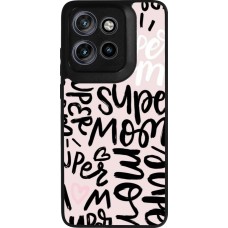 Coque Motorola Moto S50 - Silicone rigide noir Mom 2024 Super mom