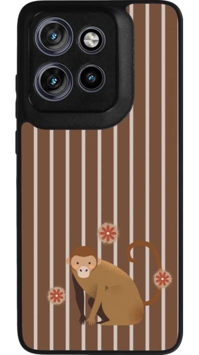 Motorola Moto S50 Case Hülle - Silikon schwarz Monkey with stripes