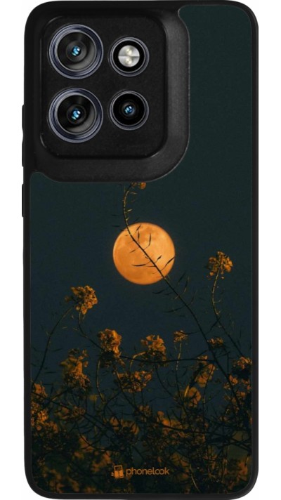 Motorola Moto S50 Case Hülle - Silikon schwarz Moon Flowers