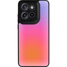 Coque Motorola Moto S50 - Silicone rigide noir Orange Pink Blue Gradient