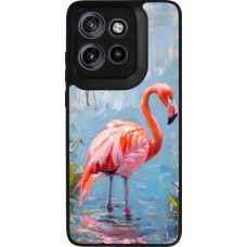 Coque Motorola Moto S50 - Silicone rigide noir Paint Flamingo