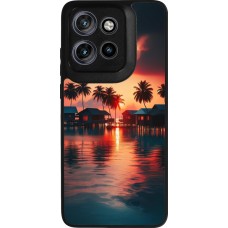 Coque Motorola Moto S50 - Silicone rigide noir Paradis Maldives