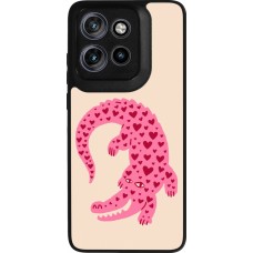 Motorola Moto S50 Case Hülle - Silikon schwarz Pink crocodile 2026