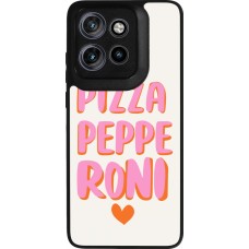 Coque Motorola Moto S50 - Silicone rigide noir Pizza pepperoni 2026