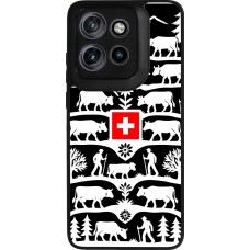 Coque Motorola Moto S50 - Silicone rigide noir Poya Suisse 3 noir