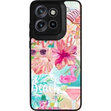 Coque Motorola Moto S50 - Silicone rigide noir Preppy Collage Aloha