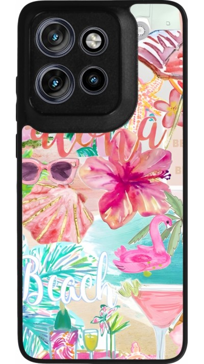 Motorola Moto S50 Case Hülle - Silikon schwarz Preppy Collage Aloha