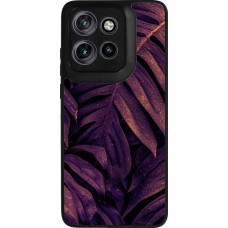 Coque Motorola Moto S50 - Silicone rigide noir Purple Light Leaves
