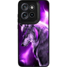 Motorola Moto S50 Case Hülle - Silikon schwarz Purple Sky Wolf