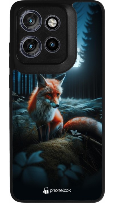 Motorola Moto S50 Case Hülle - Silikon schwarz Fuchs Mond Wald