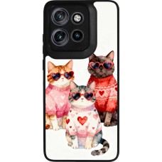 Motorola Moto S50 Case Hülle - Silikon schwarz Saint Valentines Day 26 Cat Love