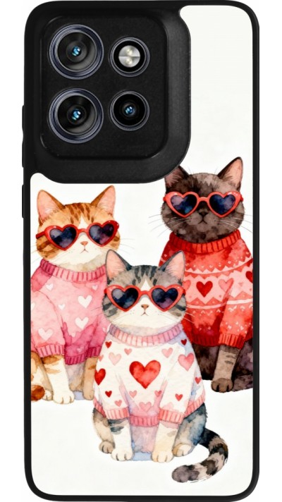 Motorola Moto S50 Case Hülle - Silikon schwarz Saint Valentines Day 26 Cat Love