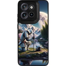 Motorola Moto S50 Case Hülle - Silikon schwarz Samurai Katana Mond