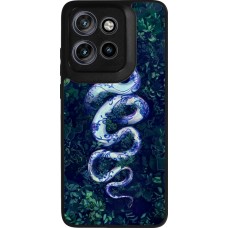 Coque Motorola Moto S50 - Silicone rigide noir Serpent Blue Anaconda