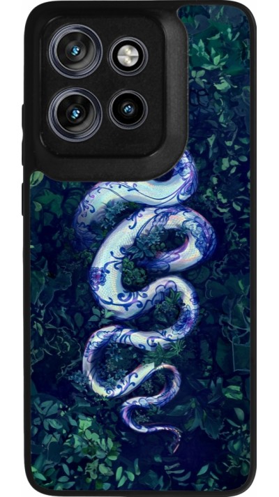 Motorola Moto S50 Case Hülle - Silikon schwarz Snake Blue Anaconda
