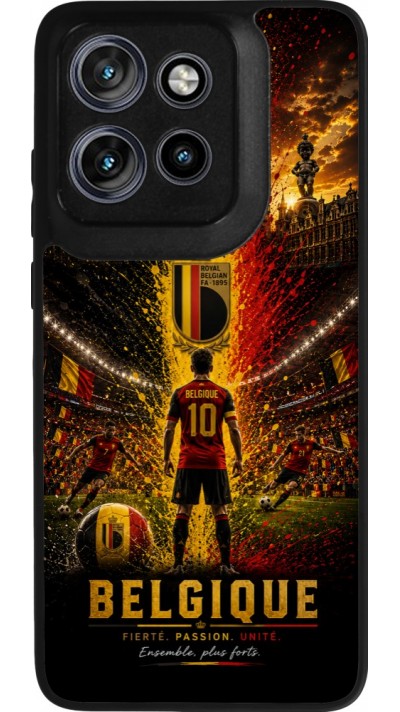 Motorola Moto S50 Case Hülle - Silikon schwarz Fussball Belgien splash 2026