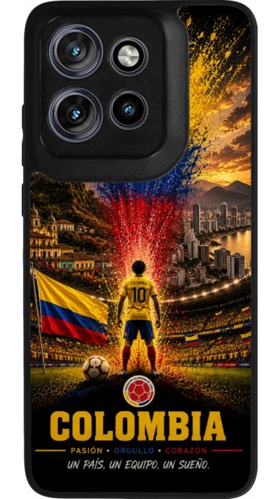Motorola Moto S50 Case Hülle - Silikon schwarz Fussball Kolumbien splash 2026