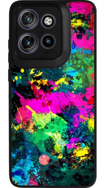 Motorola Moto S50 Case Hülle - Silikon schwarz Splash paint