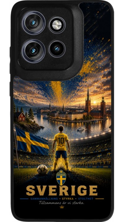 Motorola Moto S50 Case Hülle - Silikon schwarz Fussball Schweden splash 2026
