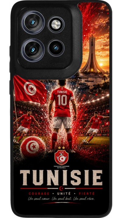 Motorola Moto S50 Case Hülle - Silikon schwarz Fussball Tunesien splash 2026
