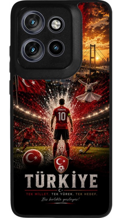 Motorola Moto S50 Case Hülle - Silikon schwarz Fussball Türkei splash 2026