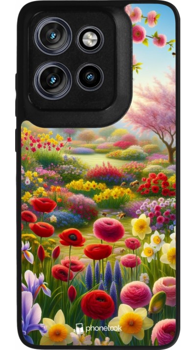 Motorola Moto S50 Case Hülle - Silikon schwarz Frühling 25 Strauß Frühling