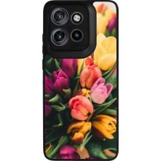 Motorola Moto S50 Case Hülle - Silikon schwarz Bouquet of tulips Spring 2026