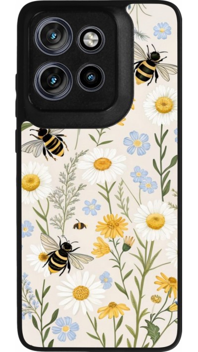 Motorola Moto S50 Case Hülle - Silikon schwarz Pattern bees Spring 2026