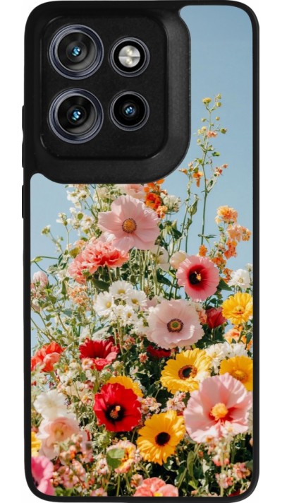 Motorola Moto S50 Case Hülle - Silikon schwarz Spring flowers Spring 2026