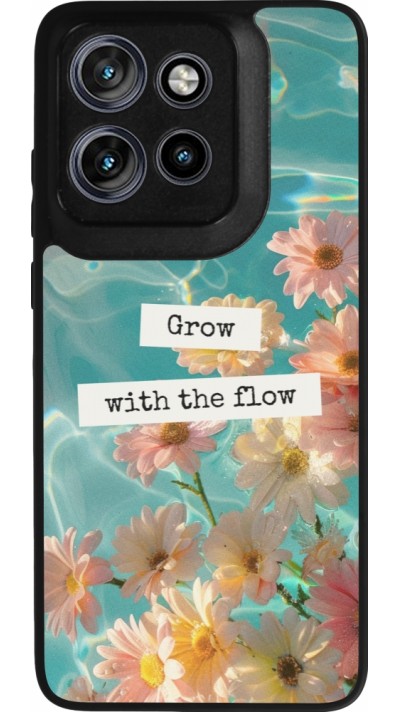 Motorola Moto S50 Case Hülle - Silikon schwarz Summer 2025 Grow with the flow