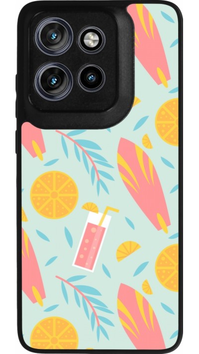 Motorola Moto S50 Case Hülle - Silikon schwarz Summer 2025 Pattern citron
