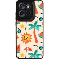 Coque Motorola Moto S50 - Silicone rigide noir Summer 2025 Pattern soleil