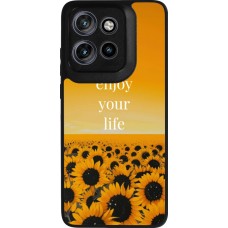 Motorola Moto S50 Case Hülle - Silikon schwarz Summer 2026 Enjoy your life