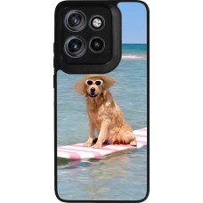 Coque Motorola Moto S50 - Silicone rigide noir Summer Dog on Paddle