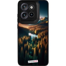 Coque Motorola Moto S50 - Silicone rigide noir Sunset Forest Lake