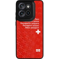 Coque Motorola Moto S50 - Silicone rigide noir Swiss Passport
