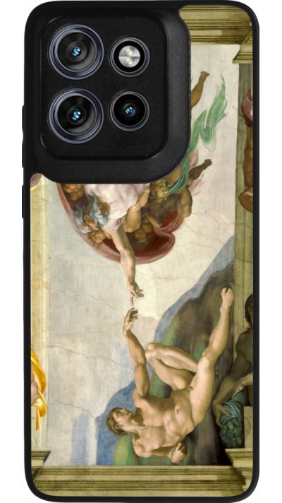 Motorola Moto S50 Case Hülle - Silikon schwarz Kunstbild - Die Erschaffung Adams - Michelangelo