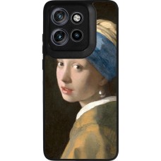 Motorola Moto S50 Case Hülle - Silikon schwarz Kunstbild - Das Mädchen mit dem Perlenohrring - Jan Vermeer