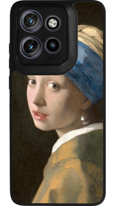 Motorola Moto S50 Case Hülle - Silikon schwarz Kunstbild - Das Mädchen mit dem Perlenohrring - Jan Vermeer