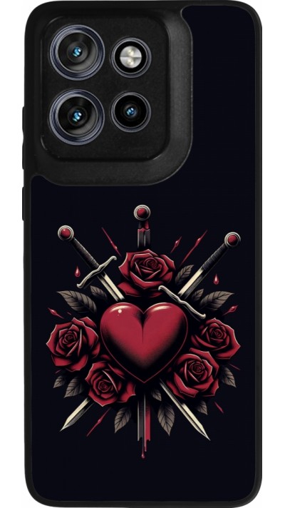 Coque Motorola Moto S50 - Silicone rigide noir Valentine 2024 gothic love