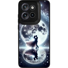 Coque Motorola Moto S50 - Silicone rigide noir Valentine 2024 Love under the moon