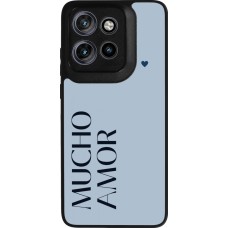 Motorola Moto S50 Case Hülle - Silikon schwarz Valentine 2024 mucho amor azul