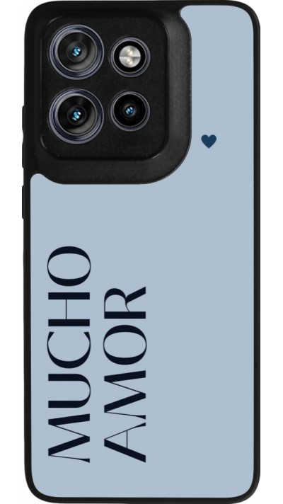 Coque Motorola Moto S50 - Silicone rigide noir Valentine 2024 mucho amor azul