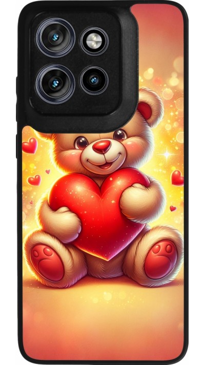 Coque Motorola Moto S50 - Silicone rigide noir Valentine 2024 Teddy love